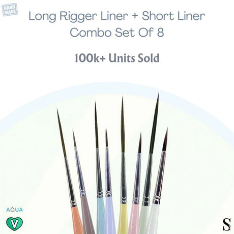 Retail Maharaj Kolinsky Synthetic Liner Brush Combo Set 8 - Retail Maharaj