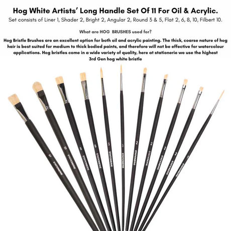 Retail Maharaj Mix Brush Set of 11 Chungking Hog White - Retail Maharaj