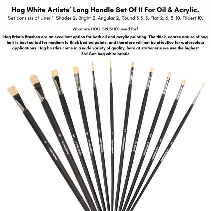 Retail Maharaj Mix Brush Set of 11 Chungking Hog White - Retail Maharaj