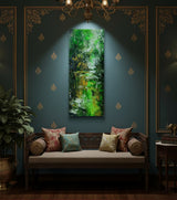 Premium Original Vertical Landscape Art – Emerald Canopy Reflection