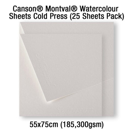 Canson Montval Cold Press Watercolour Sheets Artist Paper Pack - Retail Maharaj