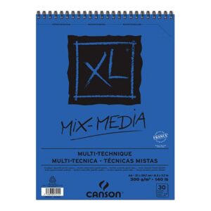 Canson XL Mixed Media Sketchbook 300 GSM Spiral Bound for Watercolour Acrylic and Gouache - Retail Maharaj