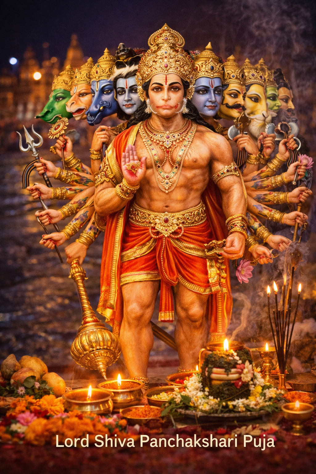 Sindhuramani Gyarahmukhi Veer Hanuman Vijay Puja Prasad - Retail Maharaj