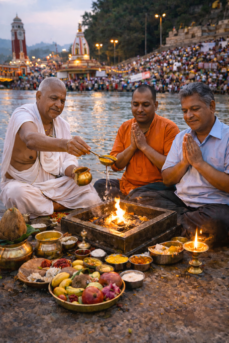 Shradh Puja at Har Ki Pauri, Haridwar for Pitru Paksha - Retail Maharaj