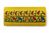 Handmade Madhubani Golden color clutch-2 | Mithila Art Ethnic Handbag Traditional Indian Accessory