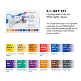 White Nights Limited Edition Watercolour Plastic Palette Full Pan Set of 12 - Retail Maharaj