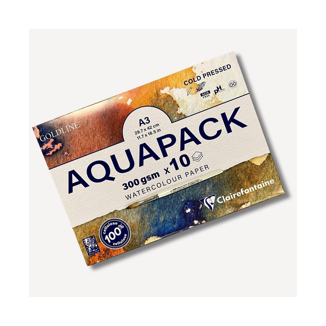 Clairefontaine Goldline Aquapack Cold Press Watercolor Paper Wallet 300 GSM Artist Paper - Retail Maharaj