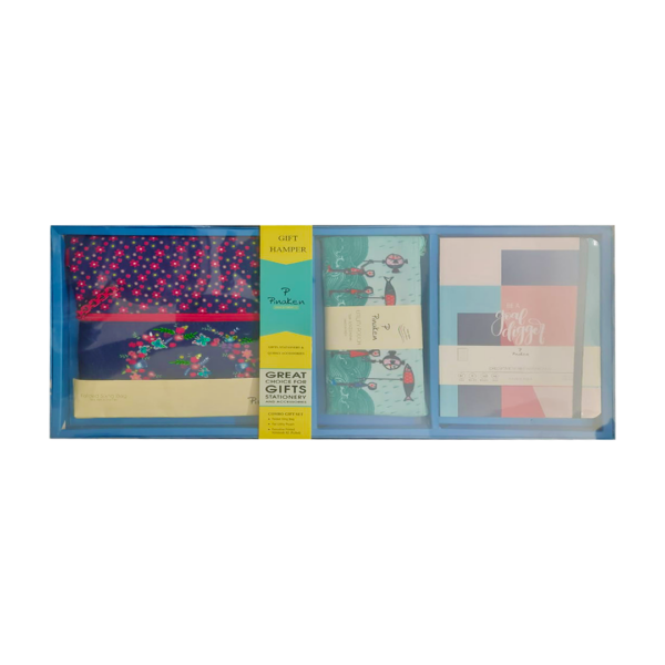 Pinaken Gift Hamper Set with Folded Sling Bag Utility Pouch and A5 Notebook - Retail Maharaj