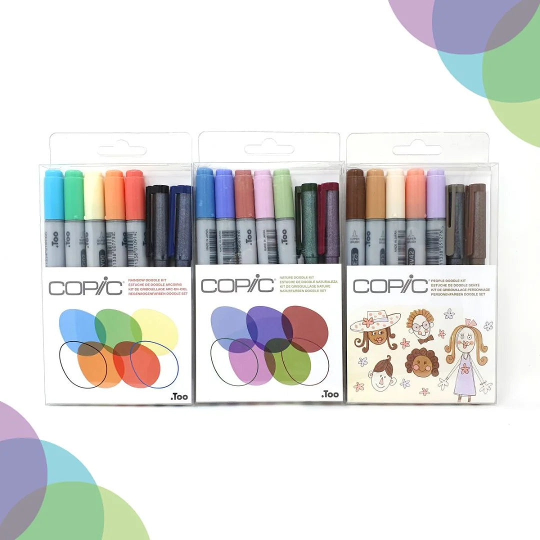 Copic Doodle Kit 7 Piece Marker Sets for Creative Sketching and Illustration - Retail Maharaj