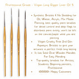Retail Maharaj Long Liner Brush Set of 4 Gold Edition, Kolinsky Synthetic - Retail Maharaj