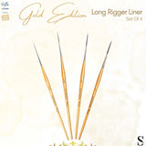 Stationerie Long Liner Brush Set of 4 Gold Edition Kolinsky Synthetic - Retail Maharaj