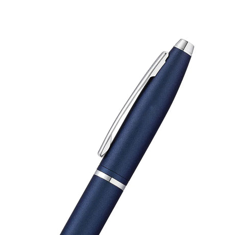 Cross AT0112-18 Calais Matte Metallic Ballpoint Pen Midnight Blue with Chrome Trims - Retail Maharaj