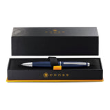 Cross AT0112-18 Calais Matte Metallic Ballpoint Pen Midnight Blue with Chrome Trims - Retail Maharaj