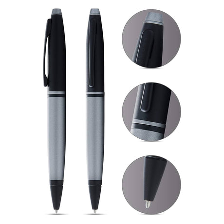 Cross Calais Gray Black Lacquer Ballpoint Pen with Premium Finish - Retail Maharaj