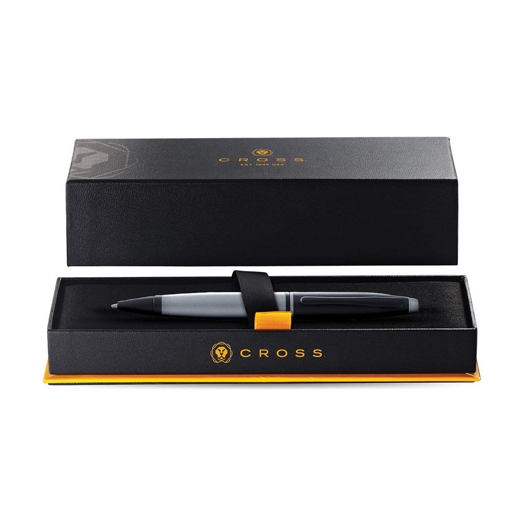 Cross Calais Gray Black Lacquer Ballpoint Pen with Premium Finish - Retail Maharaj