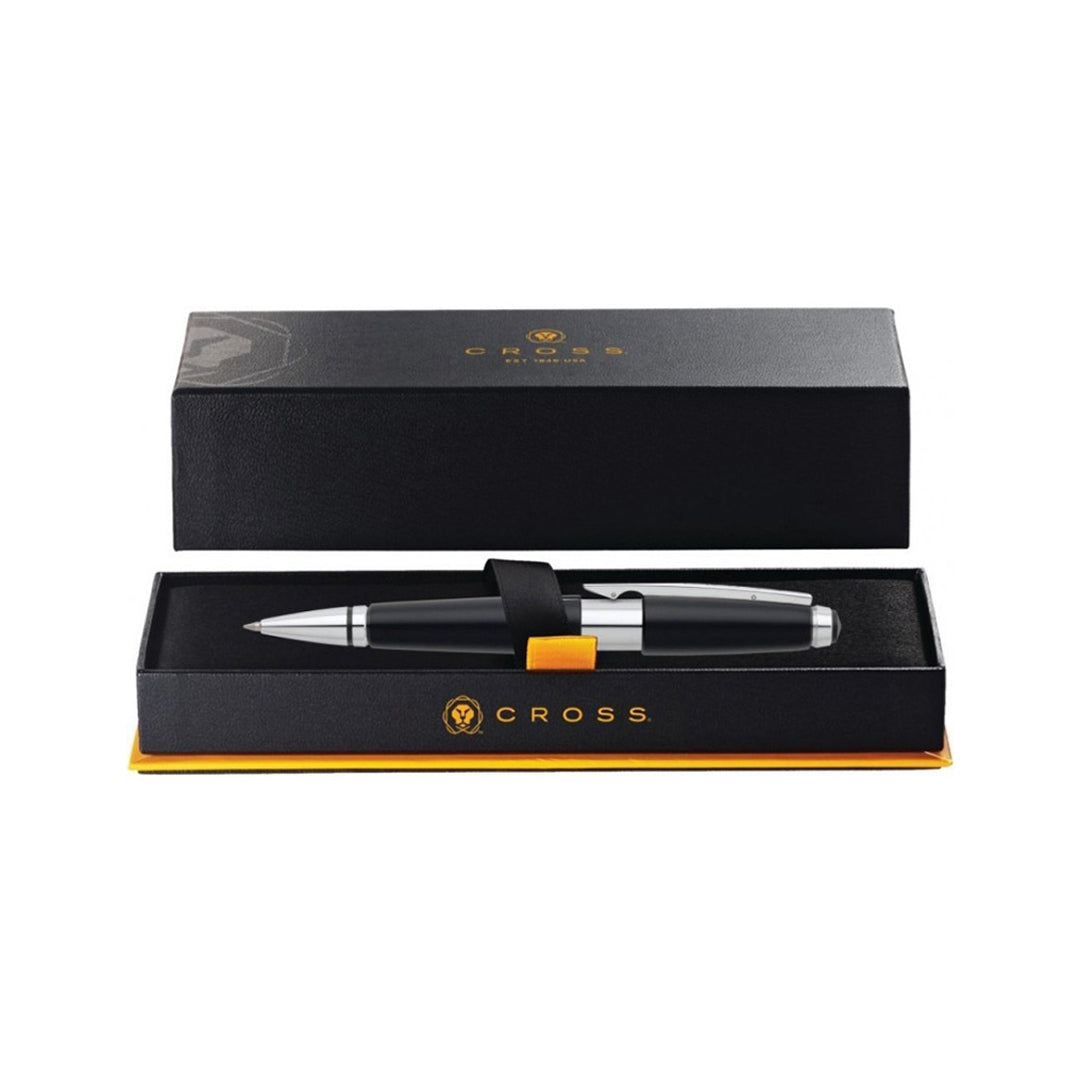 Cross Edge Black Rollerball Pen with Chrome Trim