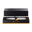 Cross Calais Chrome Ballpoint Pen with Gold Trim Elegant Writing Instrument - Retail Maharaj