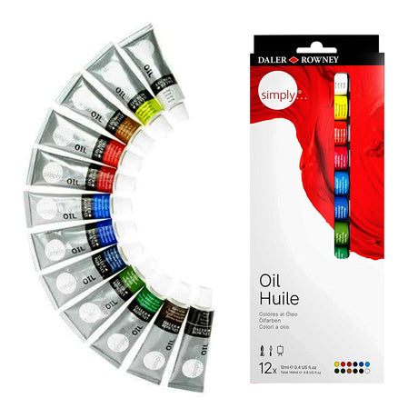 Daler Rowney Simply Oil Huile Colour Set for Beginner Artists - Retail Maharaj