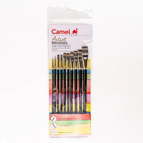 Camlin Kokuyo Artist Paint Brush Mix Series 70, 71 & 72 Set of 10 - Retail Maharaj