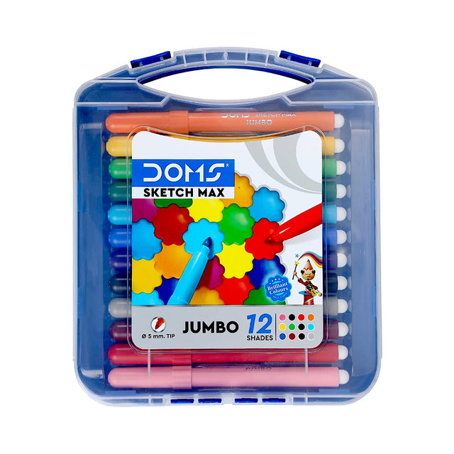 DOMS Sketch Max Jumbo Sketch Pen Set – 12 Shades - Retail Maharaj