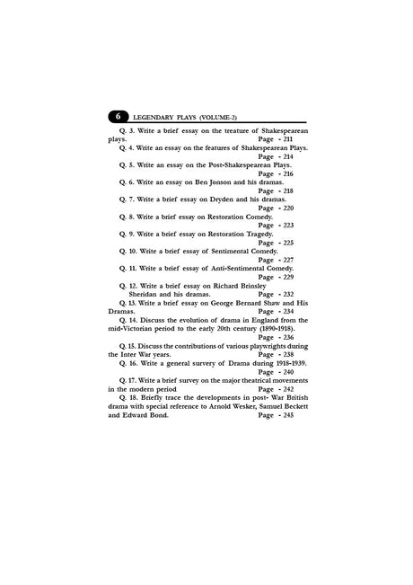 Legendary Plays (DSC-3) (Vol-1) & Model Q&A (Vol-2), Semester-3, C.U (English Version) - Retail Maharaj