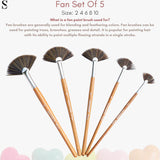 Retail Maharaj Fan Brush Set of 5 Velour Mix Media - Retail Maharaj