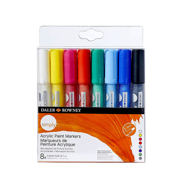 Daler Rowney Simply Acrylic Paint Markers for Multi Surface Art - Retail Maharaj