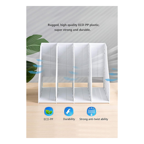 Deli Foldable Quadruplicate Magazine File A4 Desk Organizer - Retail Maharaj