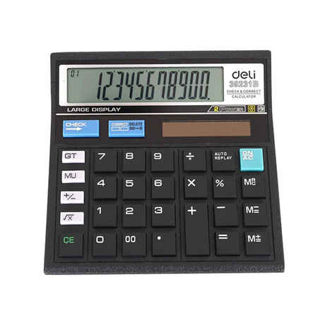 Deli 39231B 12-Digit 120 Step Check Desktop Calculator Black - Retail Maharaj
