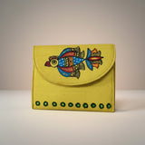 Handmade Madhubani Coin Pouch – Silk Mithila Art Mini Wallet | Traditional Indian Folk Art Accessory - Retail Maharaj