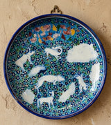 Enchanted Forest Jaipur Blue Pottery Hand-Painted Wall Plate (6 Inch)
