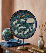 Enchanted Forest Jaipur Blue Pottery Hand-Painted Wall Plate (6 Inch)