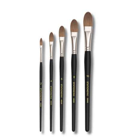 Retail Maharaj Filbert Brush Set of 5 Velour Mix Media - Retail Maharaj