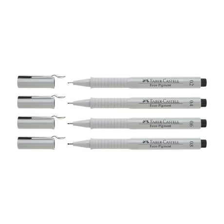 Faber Castell Ecco Pigment Fineliner Black Ink Wallet Set for Sketching Illustration and Technical Drawing - Retail Maharaj