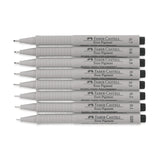 Faber Castell Ecco Pigment Fineliner Black Ink Wallet Set for Sketching Illustration and Technical Drawing - Retail Maharaj