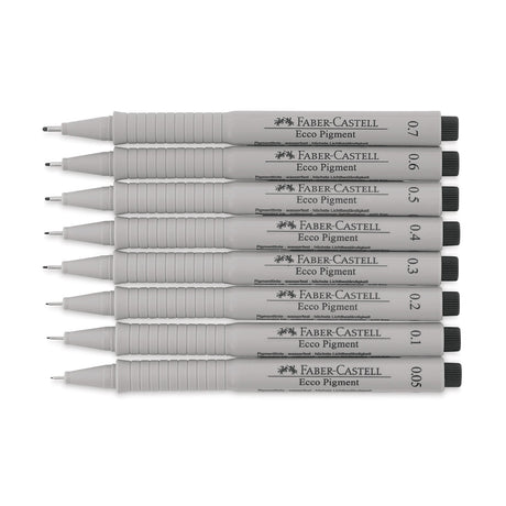 Faber Castell Ecco Pigment Fineliner Black Ink Wallet Set for Sketching Illustration and Technical Drawing - Retail Maharaj