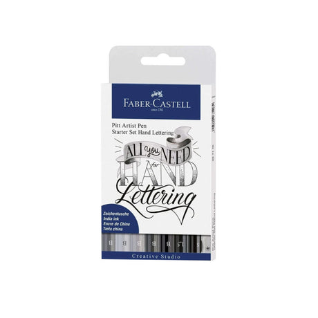 Faber Castell Pitt Artist Pen Hand Lettering Starter Kit Set of 9 - Retail Maharaj