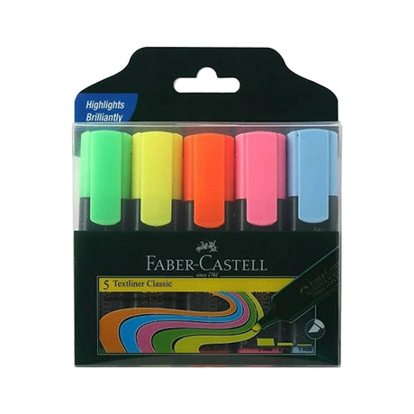 Faber Castell Textliner Classic Highlighter Marker Set for Study and Office Use - Retail Maharaj
