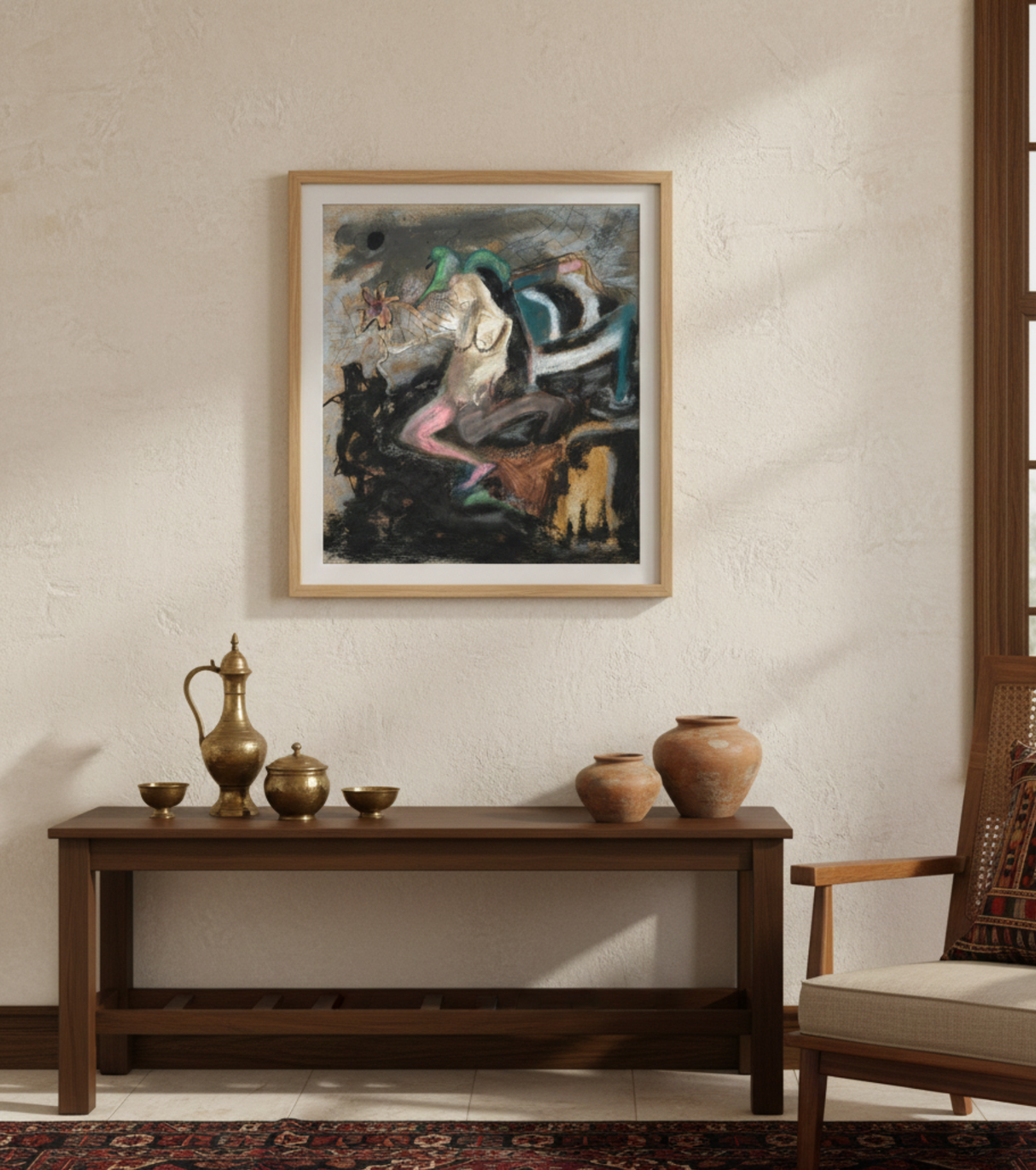 Premium Expressionist Fine Art – "Feminine Metaphor" Original Acrylic Painting