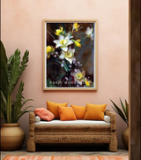Floral Symphony – Handcrafted Acrylic Canvas Painting by Rakhi Mukherjee (14 × 16 Inch)