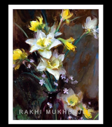 Floral Symphony – Handcrafted Acrylic Canvas Painting by Rakhi Mukherjee (14 × 16 Inch)