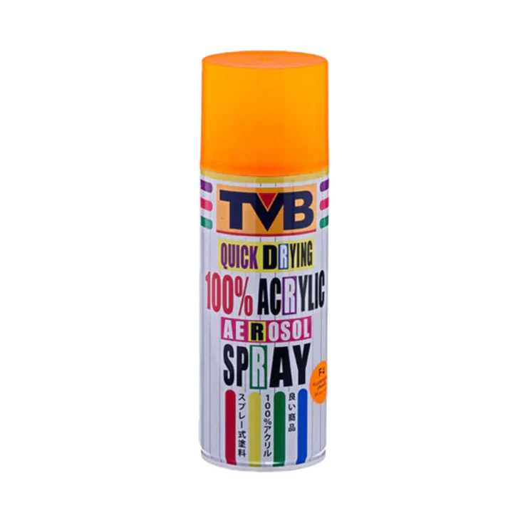 TVB Acrylic Aerosol Spray Fluorescent Orange 400ml for Art and Crafts - Retail Maharaj