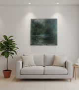 Premium Original Abstract Landscape – Deep Forest Whispers by Vikram Kumar Mukherjee