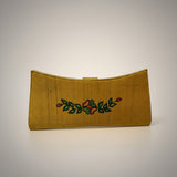 Handmade Madhubani Golden Flap Clutch – Silk Mithila Art Ethnic Handbag | Traditional Indian Accessory - Retail Maharaj