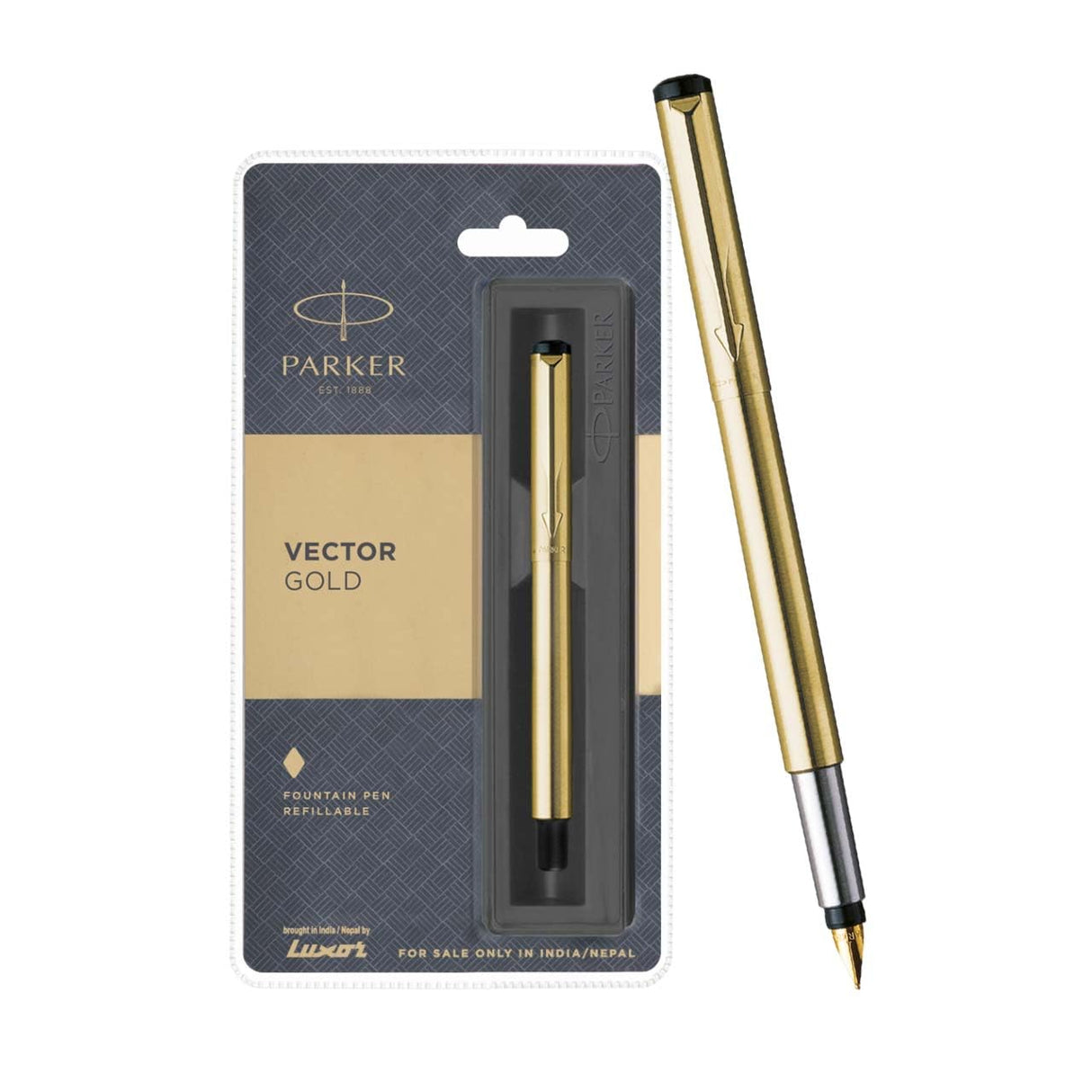 Parker Vector Gold GT Fountain Pen | Blue Ink