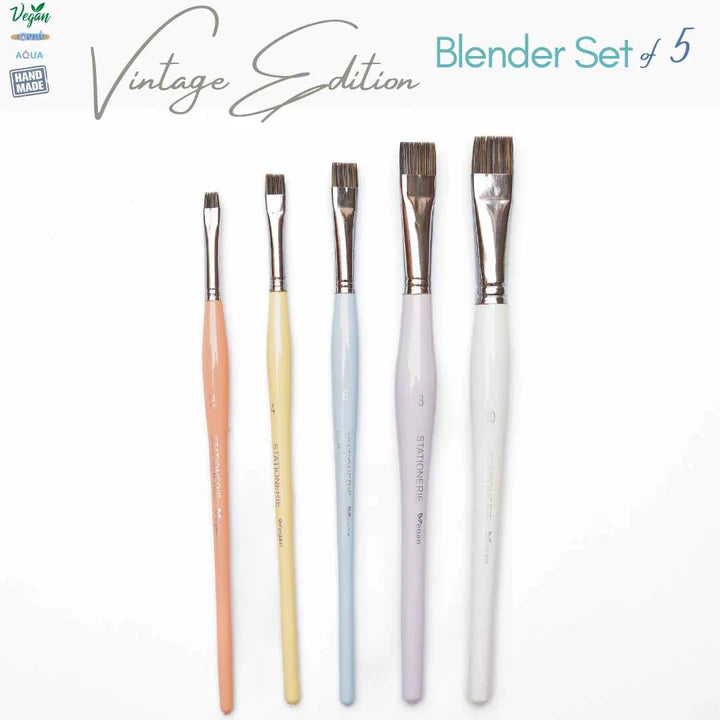 Retail Maharaj Blender Short Flat Brush Set of 5 Kolinsky - Retail Maharaj