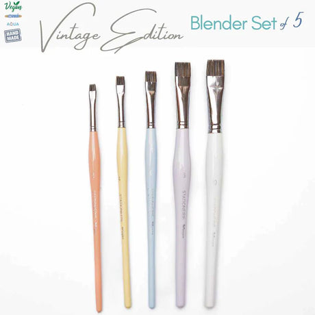 Retail Maharaj Blender Short Flat Brush Set of 5 Kolinsky - Retail Maharaj
