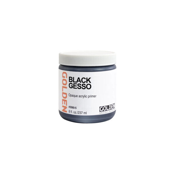 Golden Acrylic Black Gesso Professional Primer for Canvas Board and Panels - Retail Maharaj