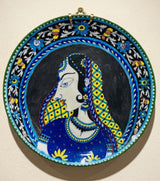Rajputani Grace Jaipur Blue Pottery Decorative Wall Plate (10 Inch)