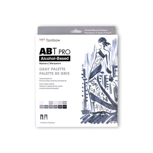 Tombow ABT PRO Alcohol Based Dual Tip Art Markers Palette Set of 12 - Retail Maharaj
